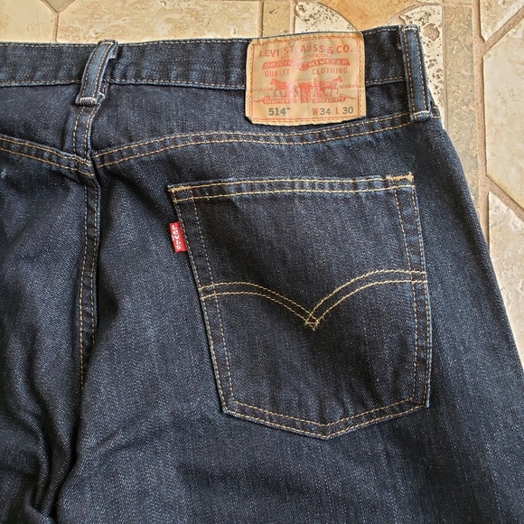 LEVI'S MENS 514 STRAIGHT JEANS:PRE-OWNED 34 X 30 (PAIR #1) - Picture 12 of 14